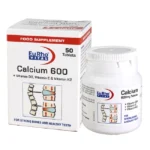 أقراص كالسيوم 600 من يوروفايتال، عبوة من 60 قرصاً