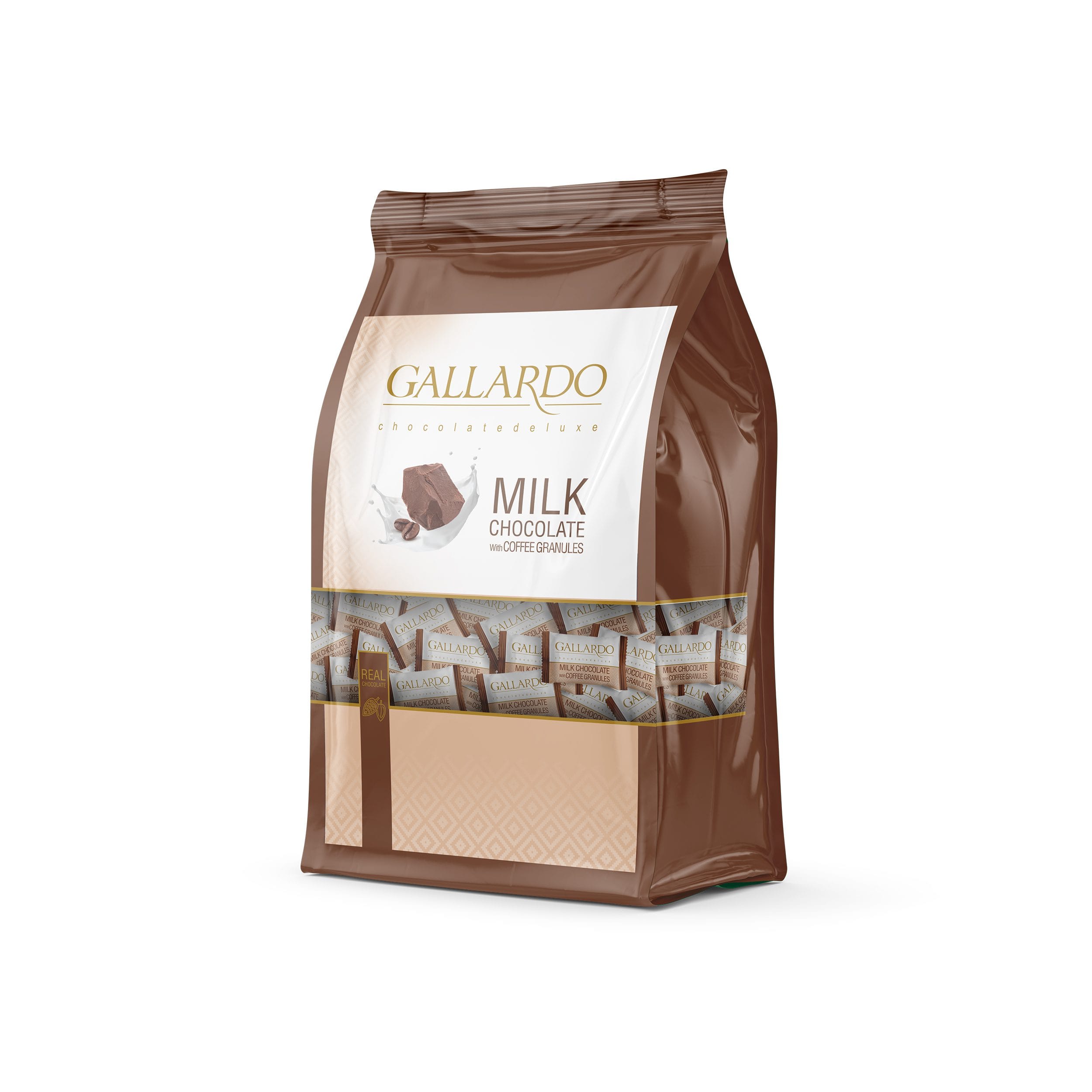 Exclusive Mockups for Branding and Packaging Design شيكولاتة بالحليب مع حبيبات القهوة من جالاردو فرمند - 330 جرام - الصورة 1