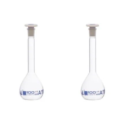 Laboratory Volumetric Flask Model 002 Capacity 100 Milliliters Pack of 2 Pieces