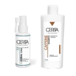 تونك مضاد لتساقط الشعر ومقوي سيريتا موديل T2، يحتوي على الكافيين، ساو بالميت، مستخلص إكليل الجبل، وفيتامين B6 و B7، بحجم 60 مل، مع شامبو مقوي ومضاد لتساقط الشعر سيريتا، مناسب لجميع أنواع الشعر، يحتوي على الكافيين ومستخلص ساو بالميت، بحجم 200 مل (مجموعة 2 عدد).