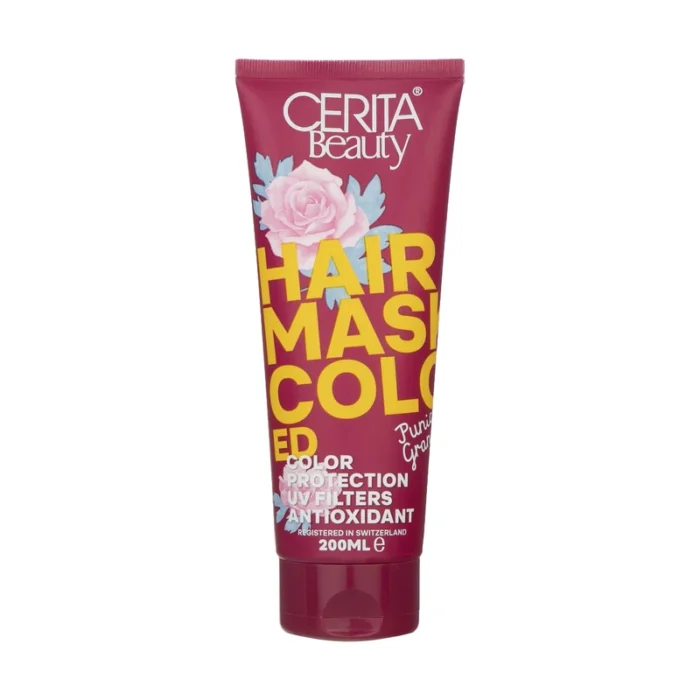 Hair Mask from Serita Brand, Volume 200 ml, Color Stabilizer, Softener, Revitalizing, Antioxidant, Moisturizing, Compatible with Colored Hair, Contains Pomegranate and Green Tea Extract, Pomegranate Model - Image 1