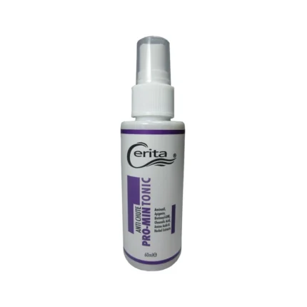 Anti-Hair Loss Tonic by Serita, Compatible with Hormonal and Genetic Hair Loss Patterns, Contains Aloe Vera Extract, Aminexil, Apigenin, Biotinyl GHK, and Amino Acids, Volume 60 ml, Model Pro-Min