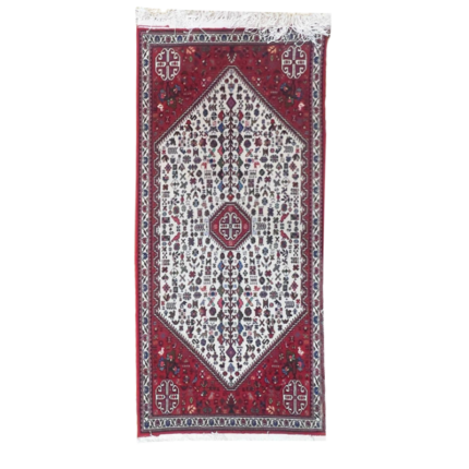 سجاد آباده يدوي أصلي خلفية بيضاء 100×60 سم